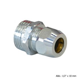 Gerade-Quetschverschraubung, eins. QV 3/8" x 8 mm, verchromt