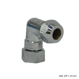 Winkel-Quetschverschraubung /Überwurfmutter 3/8 x 10 mm, verchromt
