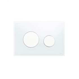 TECE Betätigungsplatte TECEloop Glas f. 2-Mengentechn., Glas weiß Tasten weiß