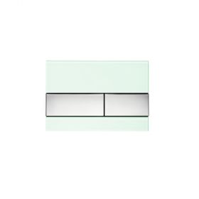TECE Betätigungsplatte TECEsquere Glas, Zweimengent.,"mintgrün/chrom glänzend"