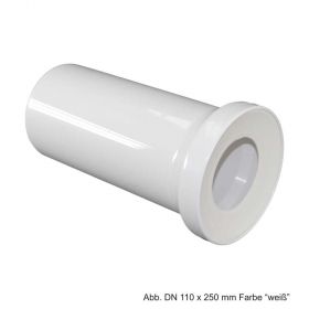 Universal-WC-Anschlussstutzen gerade mit Gummilippendichtung DN110 x 150mm, weiß