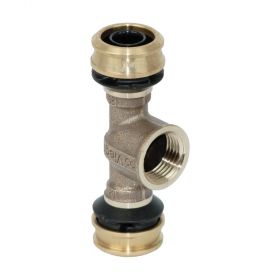 Viega Raxofix T-Stück mit SC-Contur,Mod.5317,Rp-Gewinde 32 x 3/4" x 32mm,Rotguss