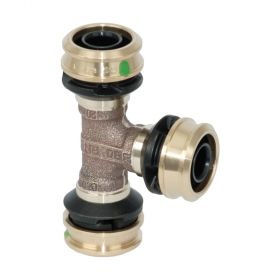 Viega Raxofix T-Stück, Modell 5318, Rotguss, 32 mm x 16 mm x 32 mm