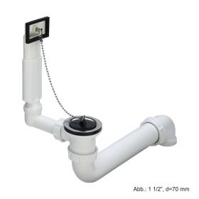Viega Ab-u.Überlaufgarnitur f. Einfachspüle 1 1/2" d=70, Kunststoff, 113971