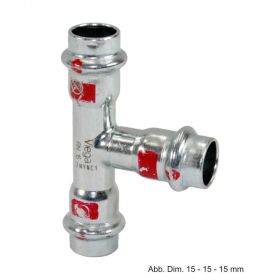 Viega Prestabo XL-T-Stück, Modell 1118XL, 88,9-88,9-88,9 mm