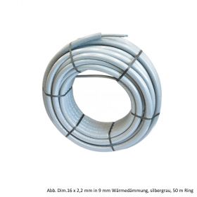 Viega Raxofix PE-Xc/AI/PE-Xc-Rohr 20 x 2,8mm in 6mm Wärmedämmung grau 50m Ring