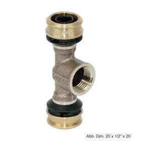 Viega Raxofix T-Stück mit SC-Contur,Mod. 5317,Rp-Gewinde 32 x 1" x 32mm,Rotguss