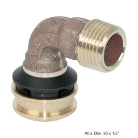 Viega Raxofix Übergangsbogen, Modell 5314, R-Gewinde 25mm x 3/4" AG, 90 Grad, RG