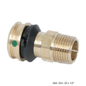 Viega Raxofix Übergangsstück mit SC-Contur, 16 mm x 3/8" AG, Mod. 5311, Rotguss