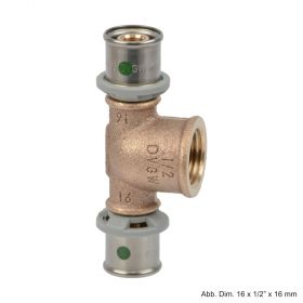 Viega Sanfix P-T-Stück, 40 mm x 3/4" IG x 40 mm