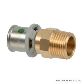 Viega Sanfix P-Übergangsstück, 40 mm x 1 1/4" AG, Rotguss