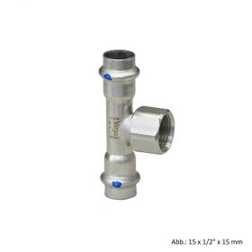 Viega Sanpress Inox labs-frei, Modell 2317.2XLLF T-Stück mit IG, 64,0 mm x Rp 3/4" x 64,0 mm