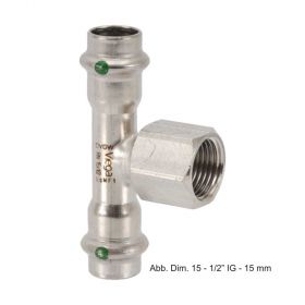 Viega Sanpress Inox T-Stück mit IG, Modell 2317.2, 42 mm x 1/2"