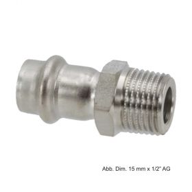 Viega Sanpress Inox Übergangsstück mit AG, Modell 2311, 42 mm x 1 1/2"