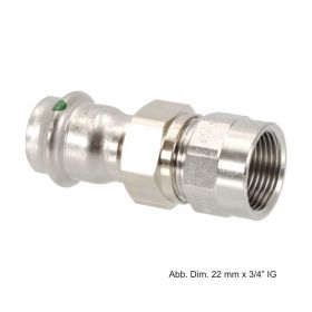 Viega Sanpress Inox Verschraubung, flachd. mit IG, Modell 2362, 42mm x 1 1/2"