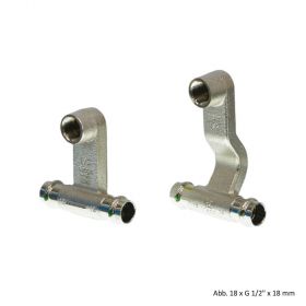 Viega Sanpress Heizkörperanschlussstück, Rotguss mit SC-Contur, Modell 2273.1, 18 x G 1/2" x 18 mm