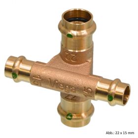 Viega Sanpress Kreuzstück, Rotguss mit SC-Contur, Modell 2248, 15 x 15 mm