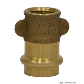 Viega Sanpress Übergangsstück m. IG,Rotguss m. SC-Contur,Mod. 2212.3,18mm x 1/2"