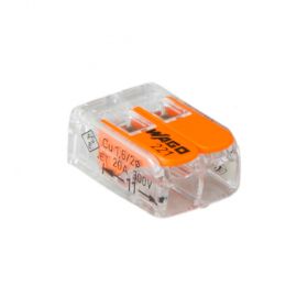 Wago Verbindungsklemme kompakt 2 Leiter, 0.14-4 mm² mit Betätigungshebeln, 10 Stck., 221412-10