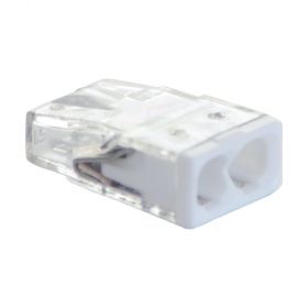 Wago Compact Dosenklemme 2fach,0.5-2.5mm²,Gehäuse transp.,100Stk,weiß 2273202