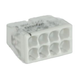 Wago Compact Dosenklemme 8fach, 0.5-2.5 mm², Gehäuse transparent, 10 Stck., grau 2273208-10
