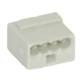 Wago Micro-Dosenklemme 0.6-0.8 mm² e, 4fach, 100Stck., lichtgrau 243304