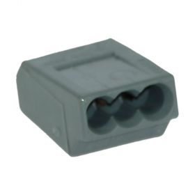 Wago Dosenklemme 3fach, 3x1-2.5 mm² e, 24A, dunkelgrau 273104