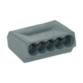 Wago Dosenklemme 5fach, 5x1-2.5 mm² e, 24A, dunkelgrau 273105