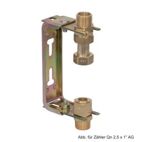 Wasserzähler-Anschlussgarnitur Qn 2.5,3/4"x3/4" f.Steigrohr,verzinkt verstellbar