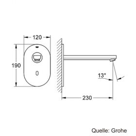 GROHE Eurosmart CE Infrarot-Elektronik f. Waschtisch, 230mm Auslauf edelstahl