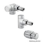 Oventrop Anschluss-Set "E/Uni SH" DN15, Winkeleck links,verchr., 1164352