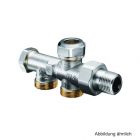 Oventrop Uno Einrohr-Anschlussstück m. Absperrung, M24x1.5 AG, 1182151