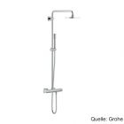GROHE Rainshower Duschsystem AP,Brausegarnitur & schwenkb. 450mm Duscharm,chrom