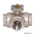 3-Wege Kugelhahn, L-Bohrung 1/2"