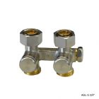 Danfoss Anschlussverschraubung RLV-K, Durchgang, R 1/2", G 3/4", matt vernickelt, 003L0280