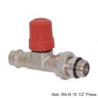 Danfoss Voreinstellb. Ventilgehäuse RA-N 15, (1/2"), Durchgang mit Pressfit-Anschl. 15 mm, matt vernickelt 013G3238