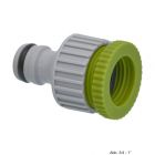 PVC-U Hydro-Fit Hahnanschluss Reduzierstück, IG x Klickstecker 3/4-1", Grau/Grün