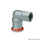 Geberit Mapress C-Stahl Übergangswinkel 90° IG, 22mm x 1/2"