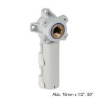 Geberit PushFit Anschlussdose 16 x 16mm x 1/2", 90°, mit Schnellkupplung,Messing