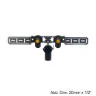 Geberit PushFit Anschlusswinkel 20mm x 1/2"RG, 2-fach, vormont., schallged., m. Ablaufrohrschelle