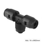 Geberit PushFit Übergang T-Stück mit MeplaFix Adapter, 20 x 20 x MF20mm, PVDF