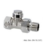 HEIMEIER Verschraubung Regulux Durchgang,DN10 (3/8"),Rotguss vernick.,035201000
