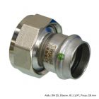 Kemper Pressverschraubg. o. Entl. für Sanpress INOX, DN 25, Überw. IG 1 1/4", Press: 28 mm, Edelstahl, 4767002500