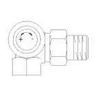 Oventrop Thermostatventil AF, DN10, R 3/8", PN10, Winkeleck links, 1181460