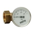 Oventrop Rotguss-Thermometerzwischenstück mit Thermometer, 1300952