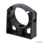 PP Rohrschelle mit extra Halteclip, 40 mm, schwarz