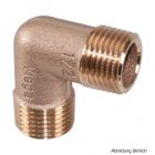 Rotguss Winkel 90° mit 2 Außengewinden, Serie 3091, 1/2"