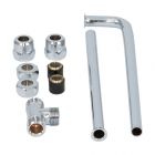 Schell Verrohrungsset zu Schell Eckventil Thermostat, verchromt, 041090699