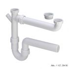 Viega Ablaufverbindung 1 1/2", DN 50, 90-310mm, für Doppelspüle, Ablauf waagerecht, 110536