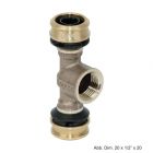 Viega Raxofix T-Stück mit SC-Contur,Mod. 5317,Rp-Gewinde 32 x 1" x 32mm,Rotguss